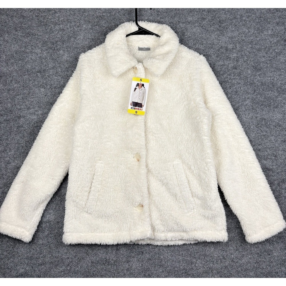 32 Degrees Women's Cozy Fleece Button Front Jacket Size Small New Fluffy Soft